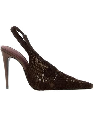 Magda Butrym Slingback Crochet Heels - Brown