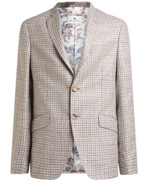 Etro Long-Sleeved Suit Jacket - Gray