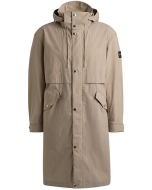 BOSS Long Hooded Parka - Brown