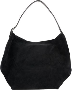 TOTEME Belted Suede Tote Bag - Black