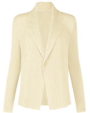 Issey Miyake Pleated Single-Breasted Blazer - Natural