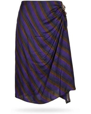 Dries Van Noten Striped Skirt - Blue