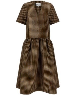 Ganni Midi Dresses - Brown