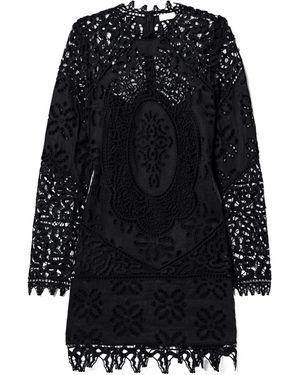 Ulla Johnson Cordedlace Trimmed Linen Mini Dress - Black