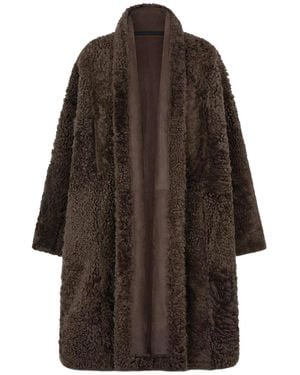 Tom Ford Shearling Patchwork Reversible Coat - Brown