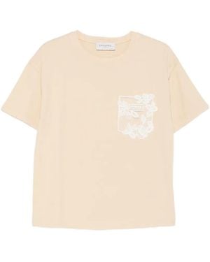 ERMANNO FIRENZE Floral-Pocket T-Shirt - Natural