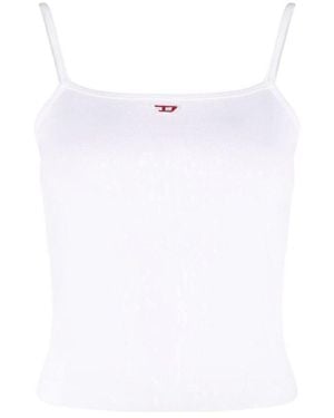 DIESEL Logo-Print Cotton Tank Top - White