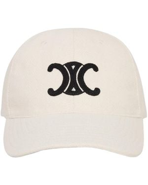 Celine Triomphe Baseball Cap - White