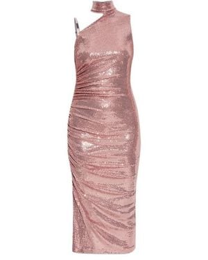 Versace Jeans Couture Sequinned High-Neck Dress - Pink