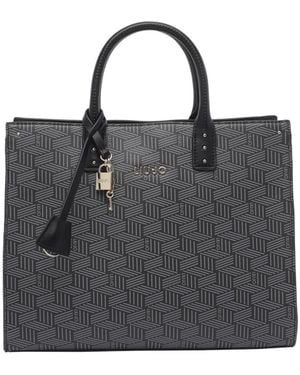 Liu Jo Monogram Structured Tote Bag - Black