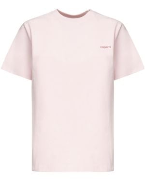 Coperni Embroidered Cotton T-Shirt - Pink