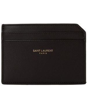 Saint Laurent Smooth Leather Card Holder - Black