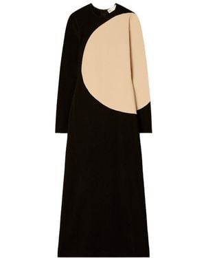 Tory Burch Colour-Block Crewneck Midi Dress - Black