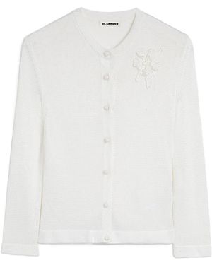 Jil Sander Floral Knit Cardigan - White