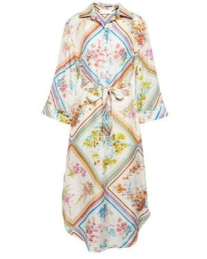 Zimmermann Halcyon Floral Silk Midi Dress - Metallic