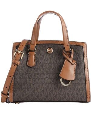 MICHAEL Michael Kors Michael Kors Logo Plaque Chain-Linked Tote Bag - Brown