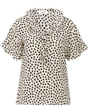 Chloé Chloé Short-Sleeved Ruffled Top - White