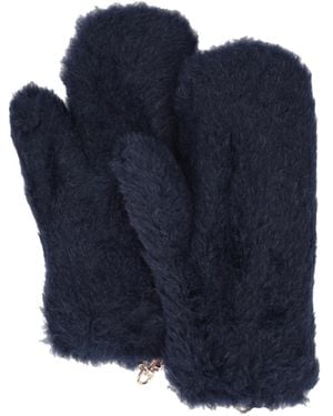 Max Mara Teddy-Textured Gloves - Blue