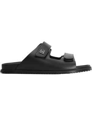 Dolce & Gabbana Logo Plaque Sandals - Black