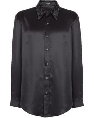 Balmain Embellished Long-Sleeve Shirt - Black