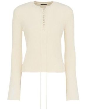 Ann Demeulemeester Fanja Serafino Cropped Lace-Up Jumper - White