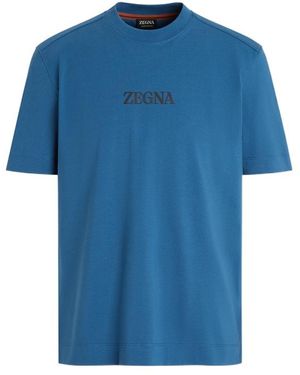 ZEGNA Short-Sleeved T-Shirt - Blue