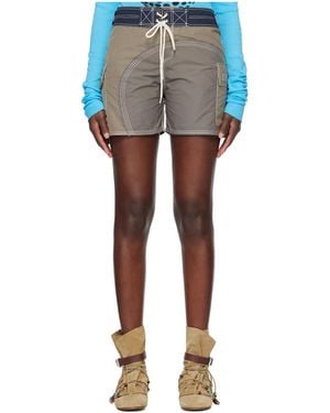 Edward Cuming Half-Moon Lace-Up Swim Trunks - Blue