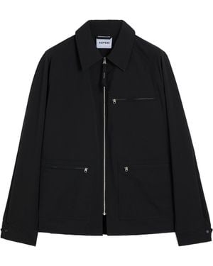 Aspesi Zip-Up Shirt Jacket - Black