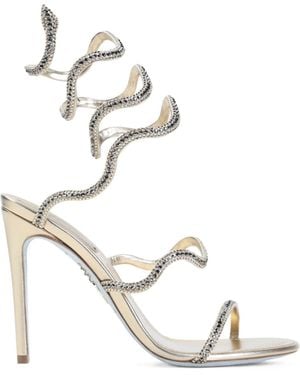 Rene Caovilla Round-Toe High-Heeled Sandals - Metallic