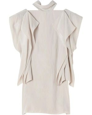 Lanvin High-Neck Ruffled Shirt - White