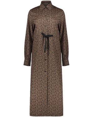 Herno Belted Shirt Maxi Dress - Brown