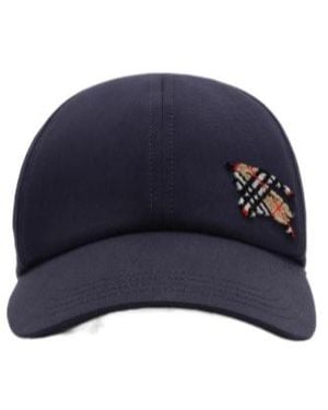 Burberry Knight Tropical Gabardine Baseball Cap - Blue