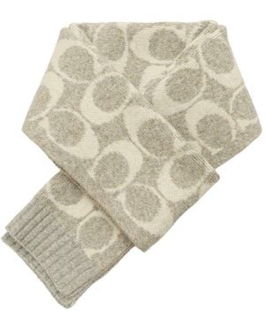 COACH Jumbo Signature C Scarf - White