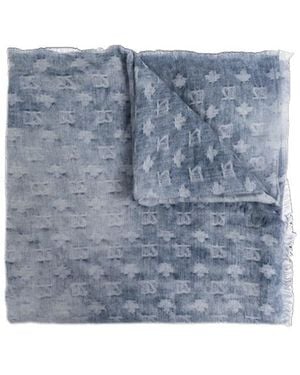 DSquared² Monogram Fringed Scarf - Blue