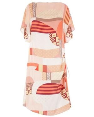 Fendi Graphic Printed Ruched Mini Dress - Pink