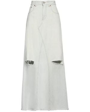 MM6 by Maison Margiela Light-Colored Denim Umbrella Skirt - White
