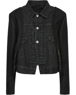 Sacai Denim Jackets - Black