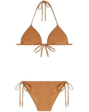 Lisa Marie Fernandez Seersucker Triangle Bikini - White