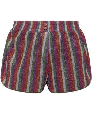 Oséree Striped Shorts - Red