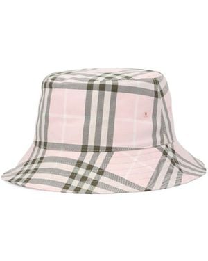 Burberry Checked Bucket Hat - Pink