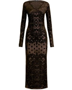 Etro Tulle Jacquard Velvet Dress - Black