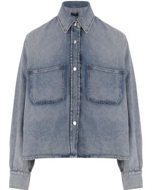 Haikure Boxy Denim Shirt - Blue