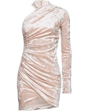 Pinko Asymmetrical-Sleeve Gathered Mini Dress - White