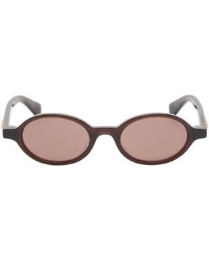 Bottega Veneta Eyewear Oval Frame Sunglasses - Multicolour