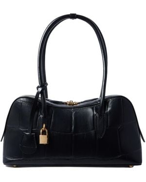Stella McCartney Ryder Embossed Shoulder Bag - Black