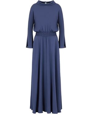 Giorgio Armani Elasticated-Waist Day Dress - Blue