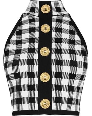 Balmain Knitted Short Vest - Metallic