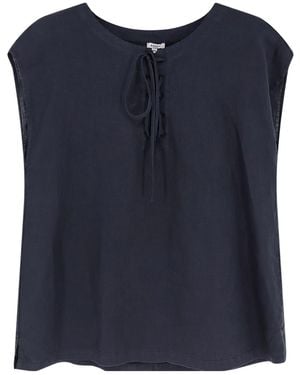 Aspesi Lace-Up Sleeveless Top - Blue