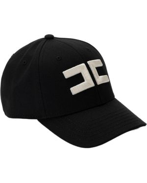 Elisabetta Franchi Logo-Embroidered Cap - Black