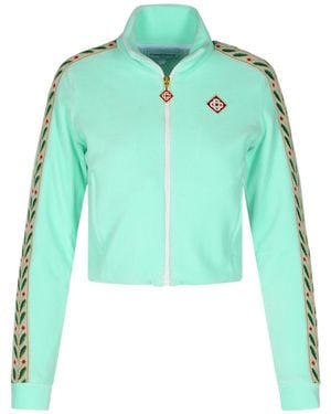 CASABLANCA Laurel Track Zipped Sweatshirt - Green